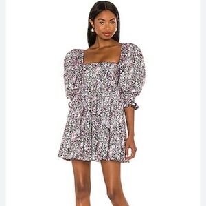 SELKIE MINI PUFF COTTON LUXEMBOURG Floral Sleeve Dress Cottagecore Whimsigoth